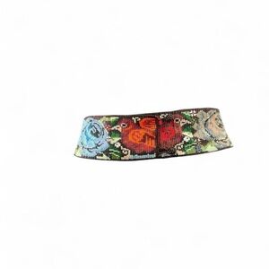 Unique Vintage Floral Beaded Belt - Red, Blue, Green